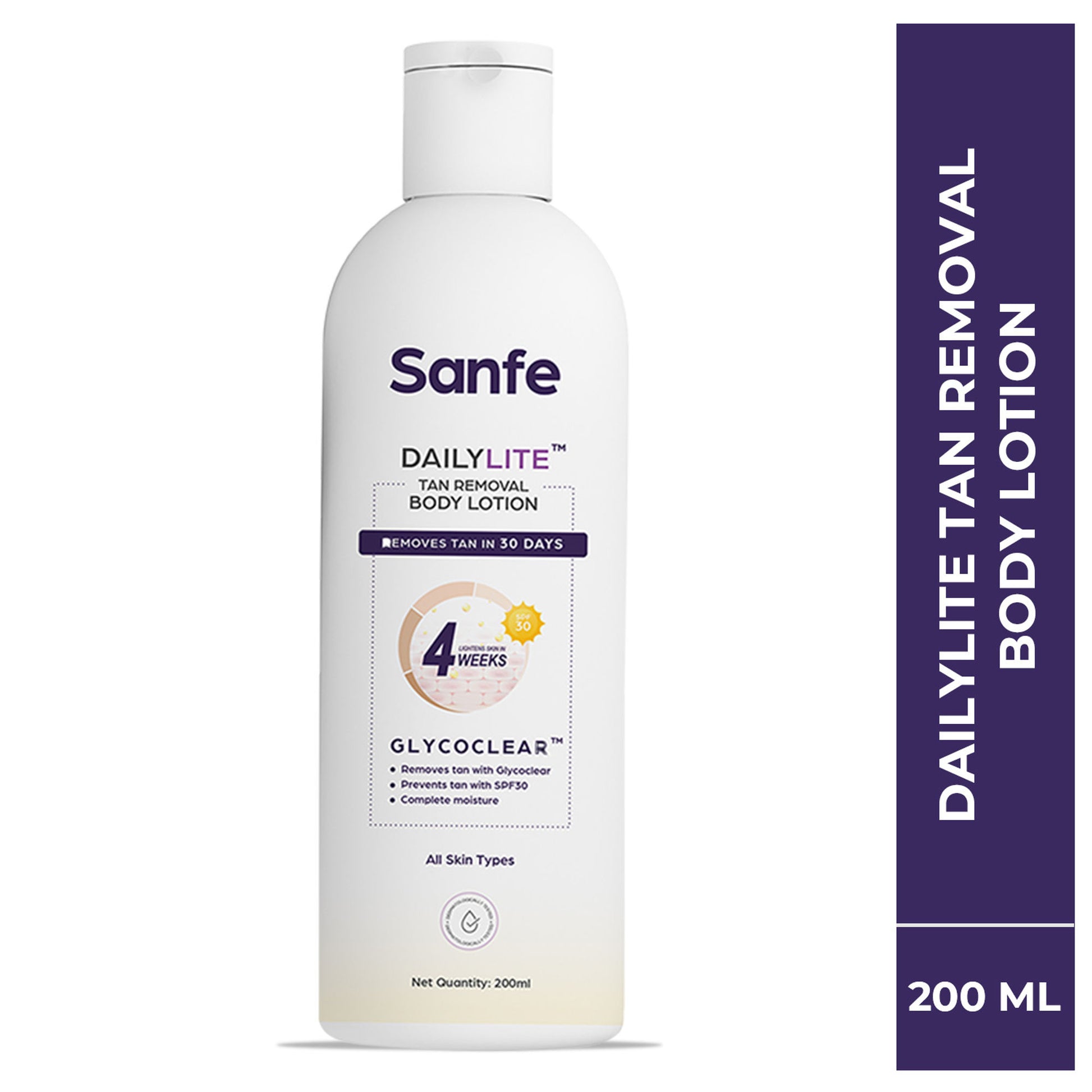 Sanfe Dailylite Tan Removal Body Lotion For Women Remove Tan With SPF 30 Body Moisturizer Cream