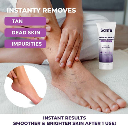 Sanfe Instant Tan & Dead Skin Removal Exfoliating Gel, Removes Dead Skin Body Scrub AHA Exfoliation
