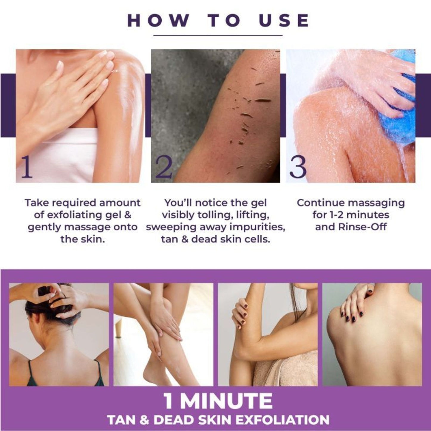 Sanfe Instant Tan & Dead Skin Removal Exfoliating Gel, Removes Dead Skin Body Scrub AHA Exfoliation