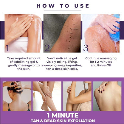 Sanfe Instant Tan & Dead Skin Removal Exfoliating Gel, Removes Dead Skin Body Scrub AHA Exfoliation