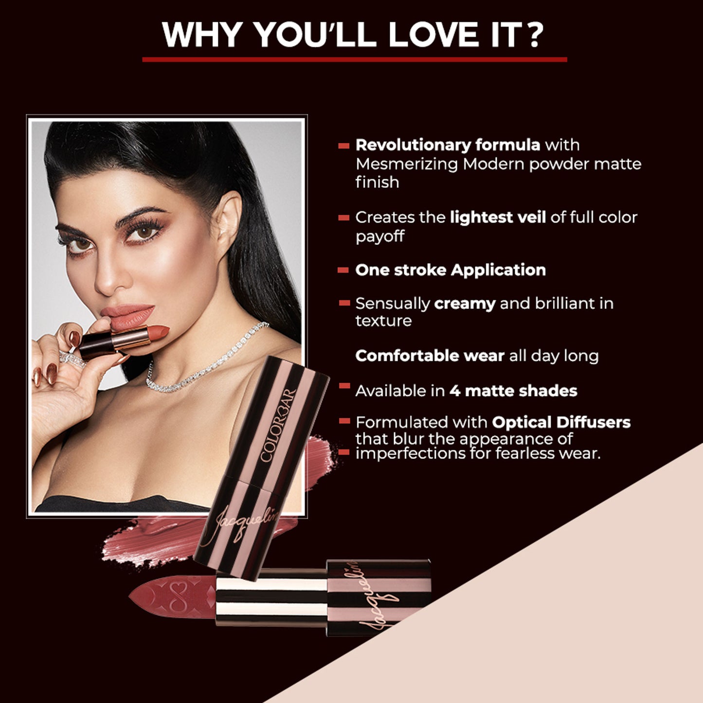 Colorbar X Jacqueline Sinful Matte Lipcolor - Dirty Date- 027