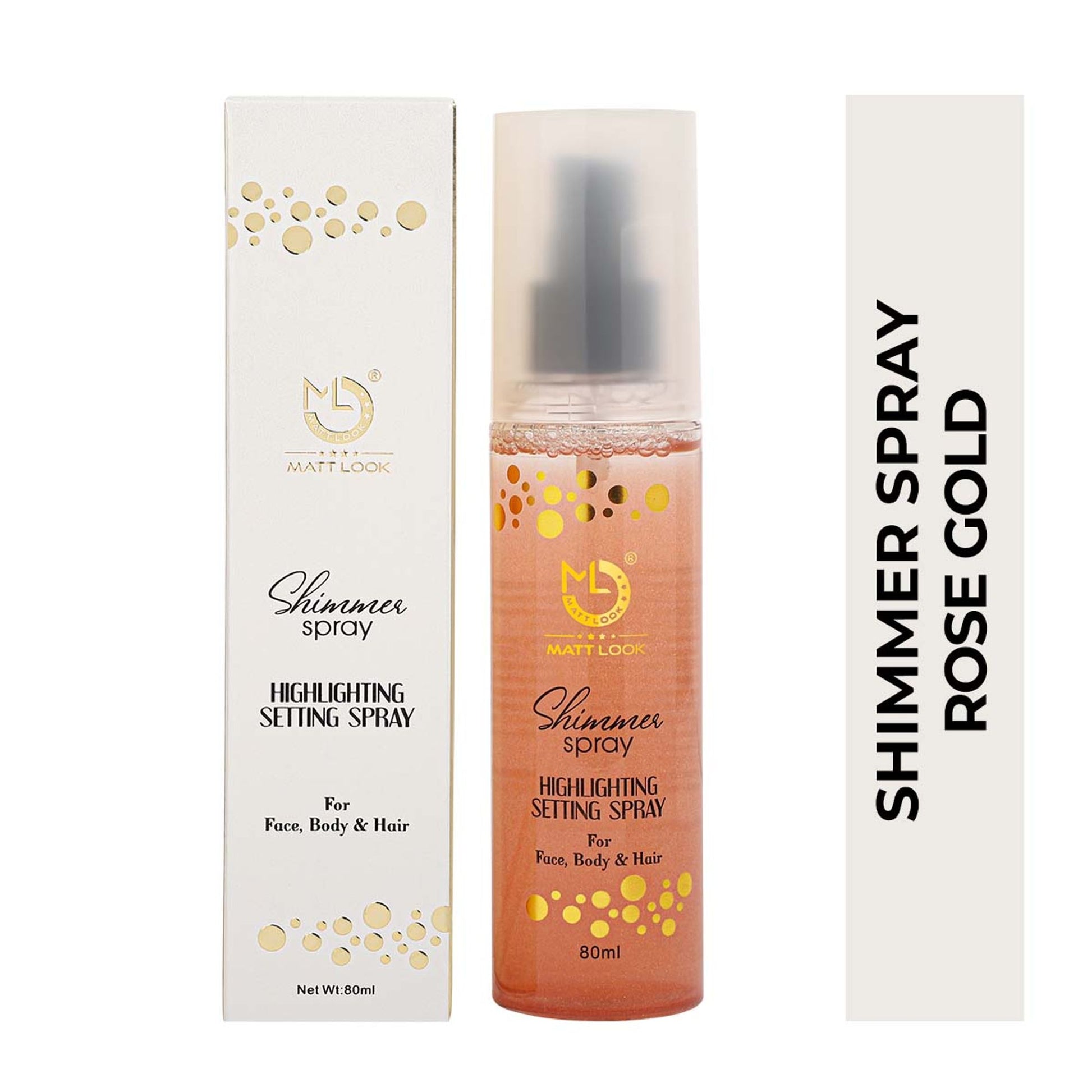 Matt look Shimmer Highlighting Setting Spray - Rose Gold 003