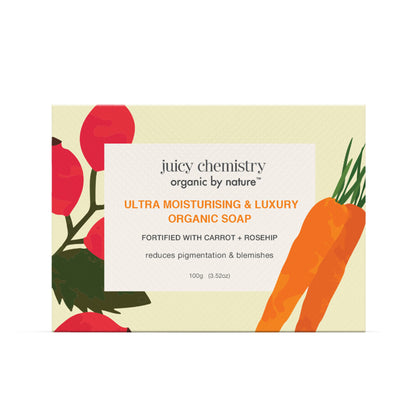 Juicy Chemistry Ultra Moisturising & Luxury Organic Soap Fortified with Carrot + Rosehip
