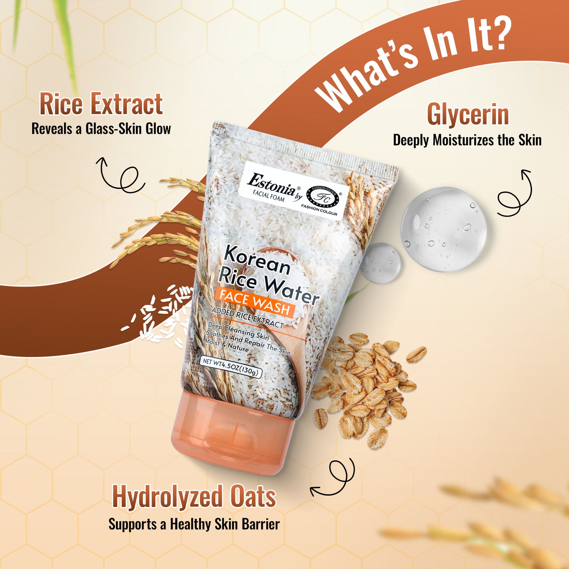 FASHION COLOUR Estonia Korean Rice Water Face Wash