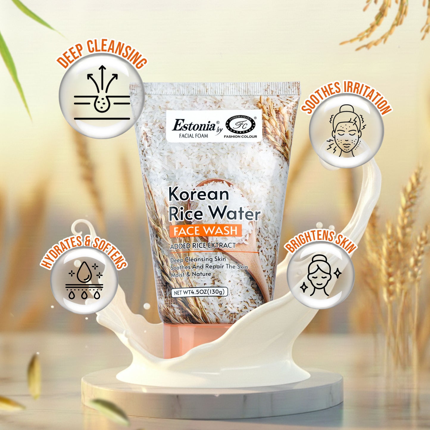 FASHION COLOUR Estonia Korean Rice Water Face Wash
