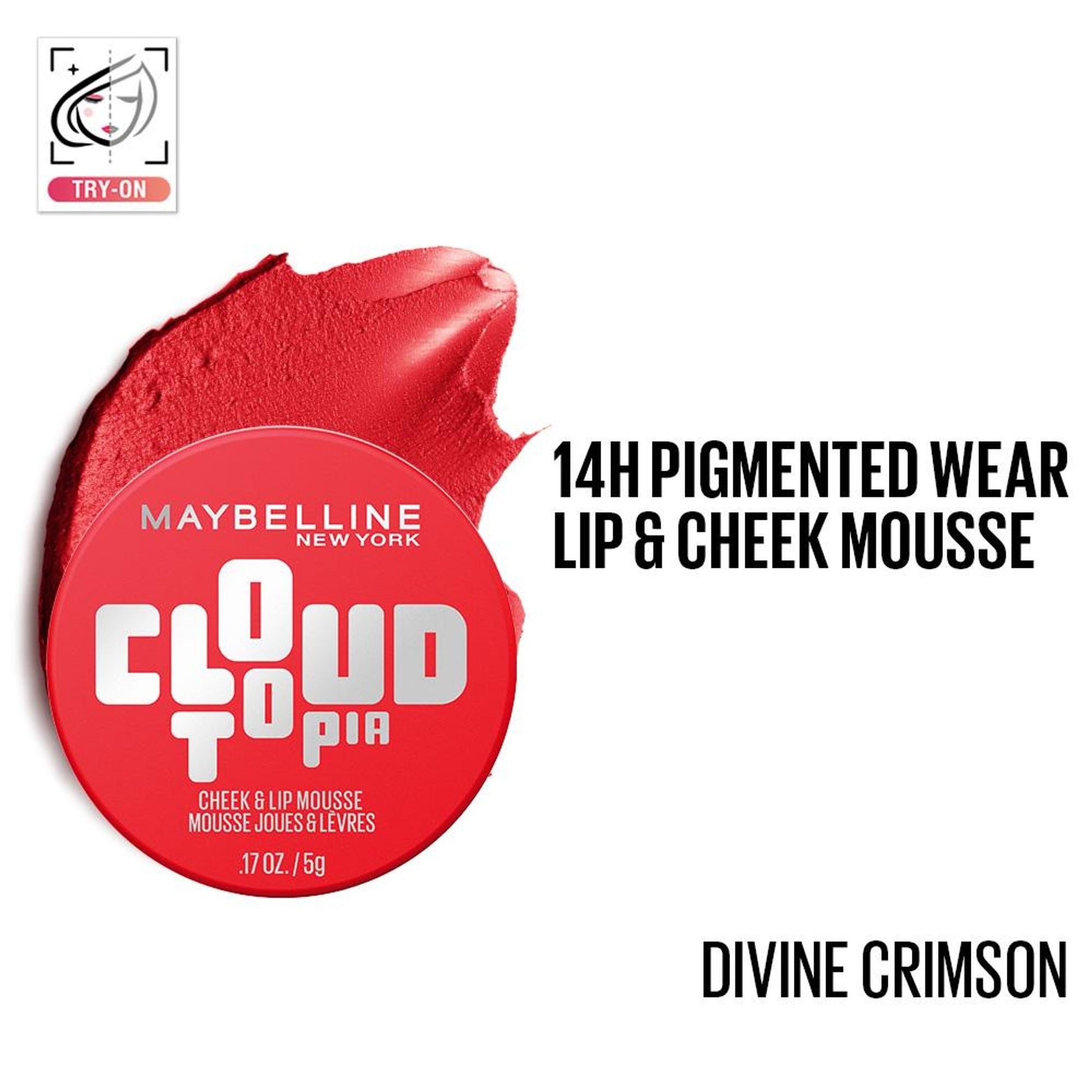 Maybelline New York Cloudtopia Cheek & Lip Mousse Blush - Divine Crimson