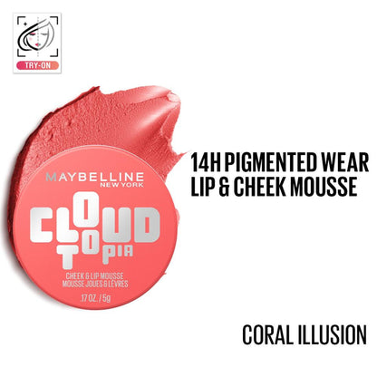 Maybelline New York Cloudtopia Cheek & Lip Mousse Blush - Coral Illusion