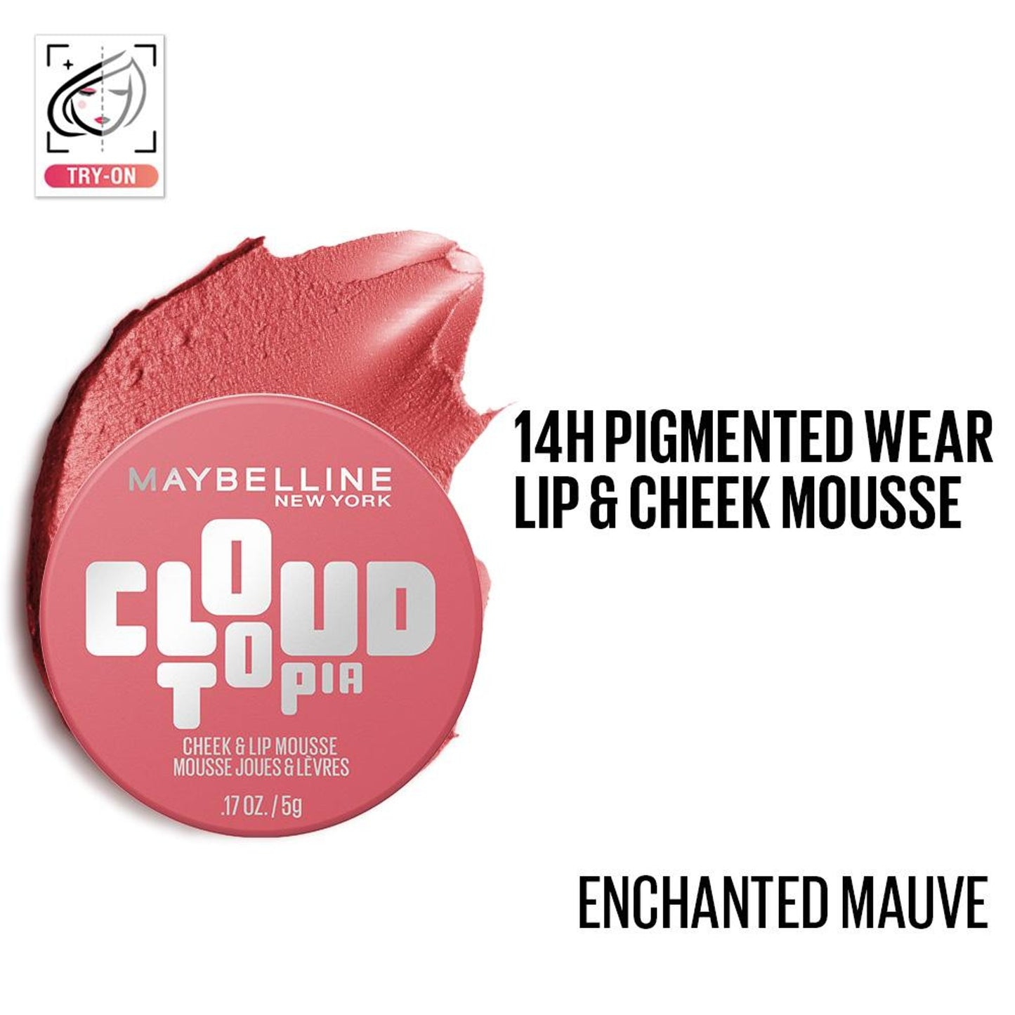 Maybelline New York Cloudtopia Cheek & Lip Mousse Blush - Enchanted Mauve