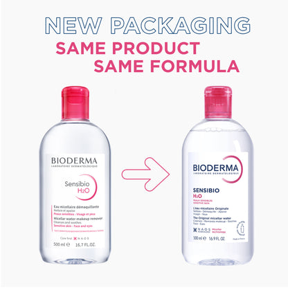 Bioderma Dermatological Micellar Water Sensibio H2O - Gently Removes Makeup Prevents Clogged Pores