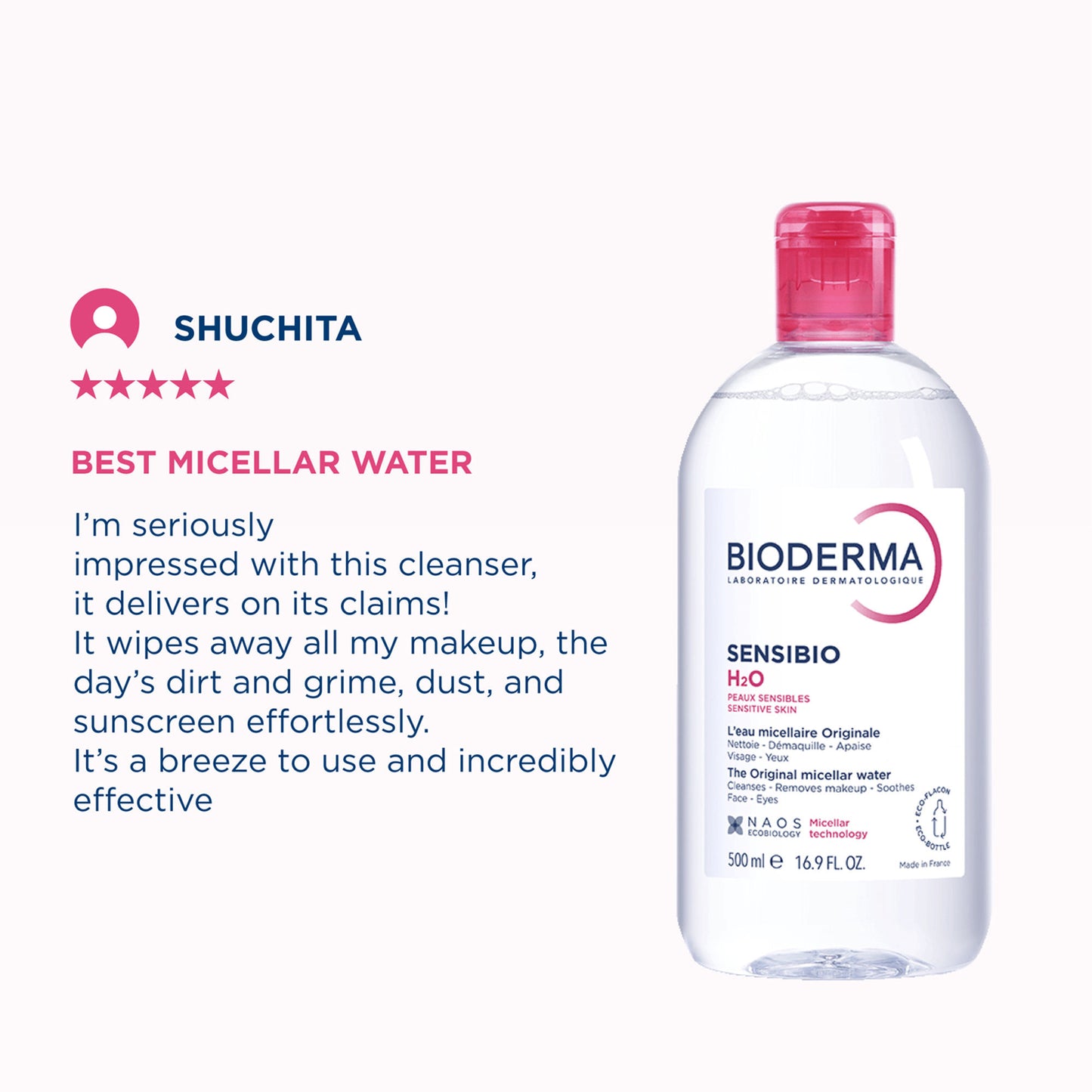 Bioderma Dermatological Micellar Water Sensibio H2O - Gently Removes Makeup Prevents Clogged Pores