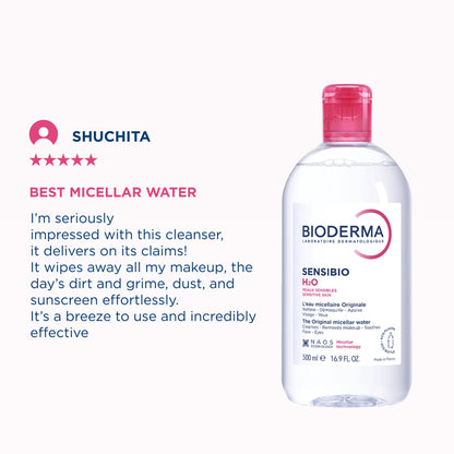 Bioderma Dermatological Micellar Water Sensibio H2O - Gently Removes Makeup Prevents Clogged Pores