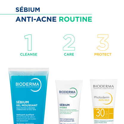 Bioderma Cleanser - Sebium Gel Moussant - Acne Defence Cleanser For Oily Acne Prone Skin