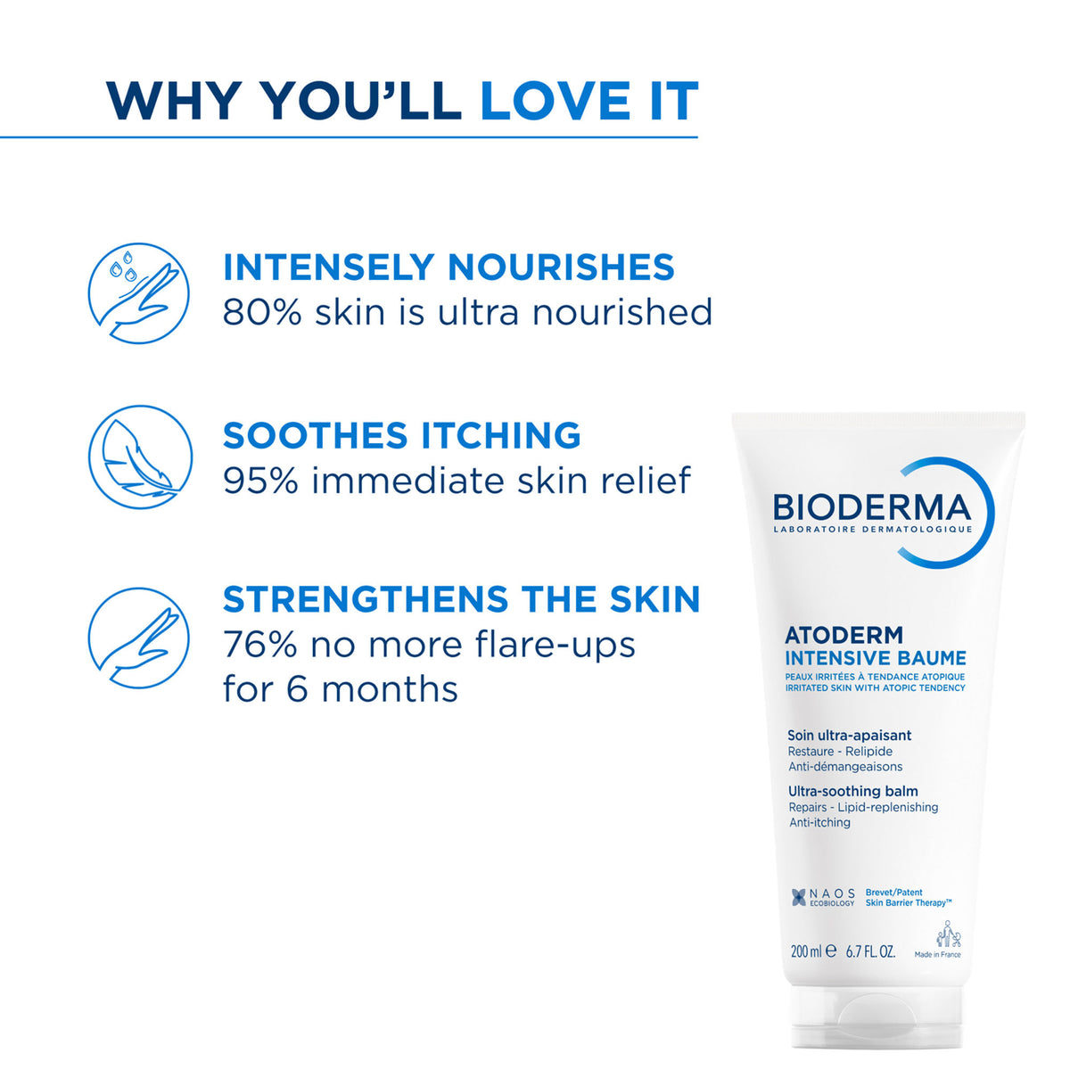 Bioderma Anti-Itching Balm-Atoderm Intensive Baume-Ceramides & Canola Oil-Eczema Prone Skin