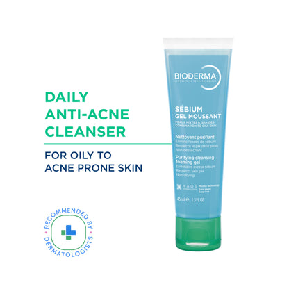 Bioderma Cleanser - Sebium Gel Moussant - Acne Defence Cleanser For Oily Acne Prone Skin