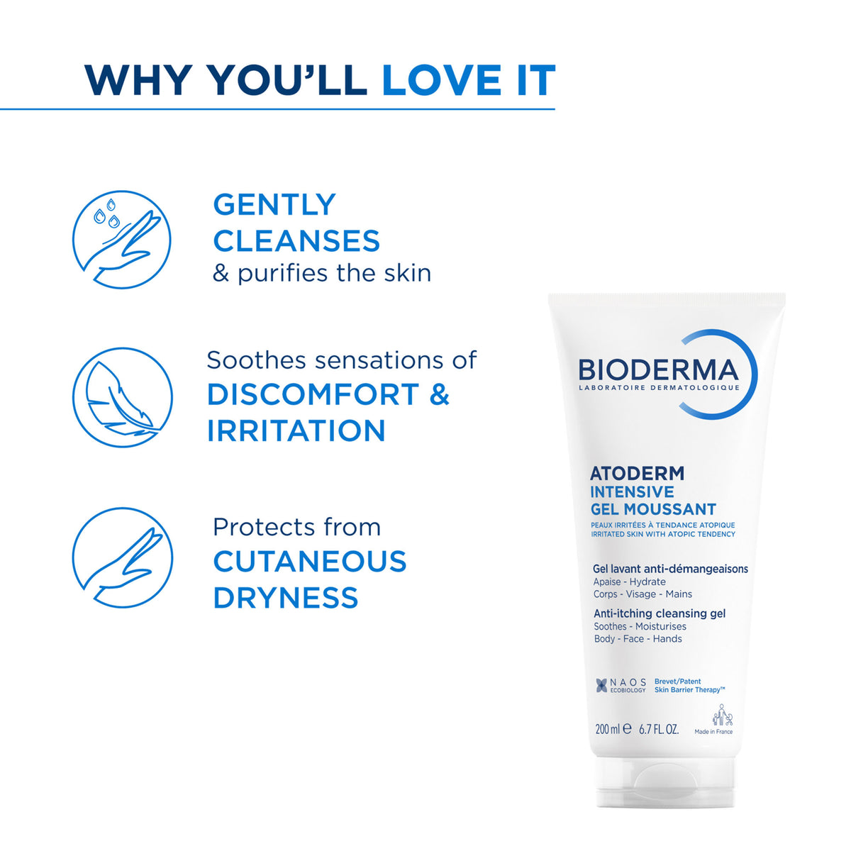 Bioderma Ultra-Soothing Foaming Gel Atoderm Intensive Gel Moussant With Niacinamide