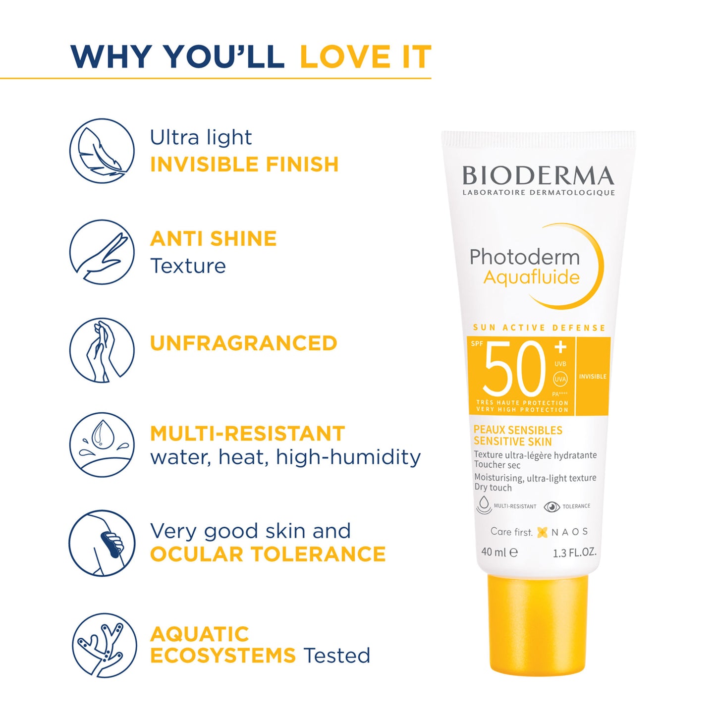 Bioderma Photoderm Aquafluide SPF 50+ PA++++ Invisible Sunscreen for All Skin Types | In Vivo Tested