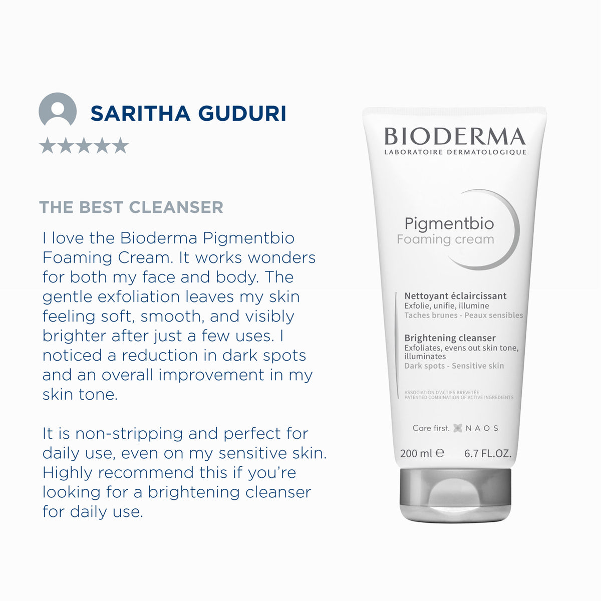 Bioderma Pigmentbio Foaming Cream Brightening Exfoliating Cleanser