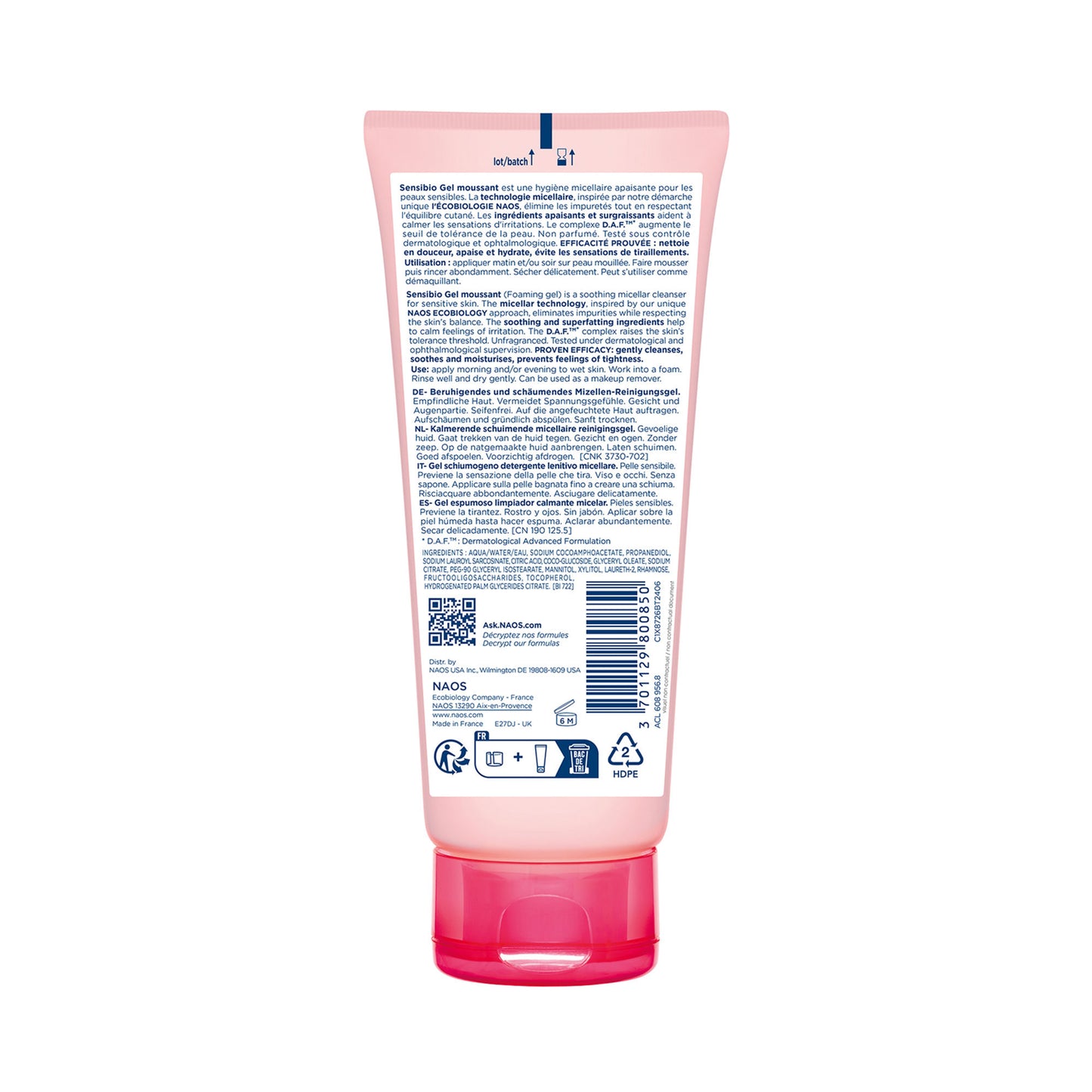 Bioderma Sensibio Gel Moussant SLS Free Cleanser With Vitamin E-24h Hydration-Micellar Gel