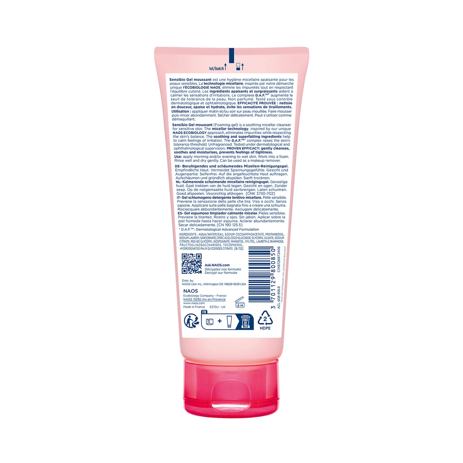 Bioderma Sensibio Gel Moussant SLS Free Cleanser With Vitamin E-24h Hydration-Micellar Gel