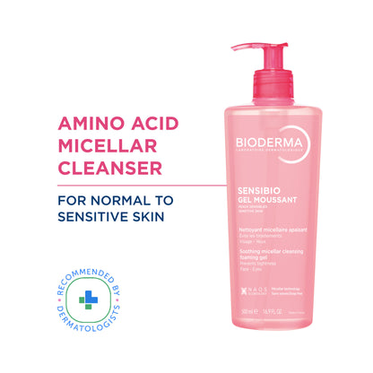 Bioderma Sensibio Gel Moussant SLS Free Cleanser With Vitamin E-24h Hydration-Micellar Gel
