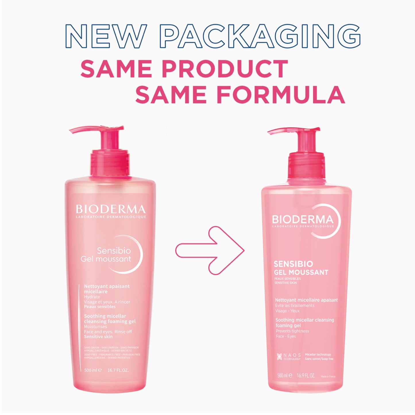 Bioderma Sensibio Gel Moussant SLS Free Cleanser With Vitamin E-24h Hydration-Micellar Gel