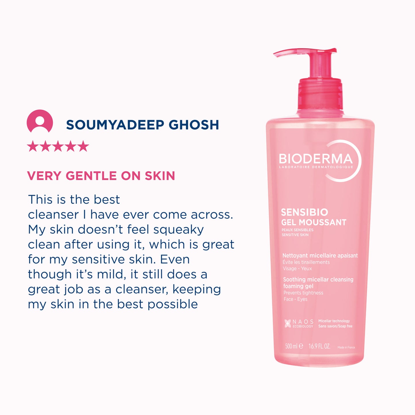 Bioderma Sensibio Gel Moussant SLS Free Cleanser With Vitamin E-24h Hydration-Micellar Gel