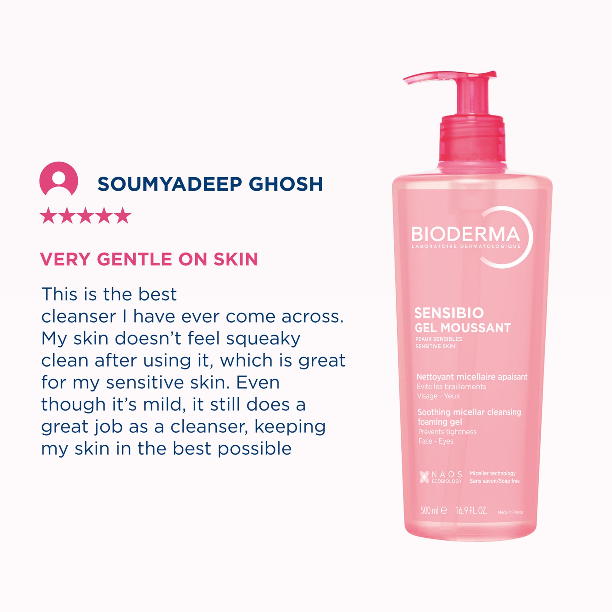 Bioderma Sensibio Gel Moussant SLS Free Cleanser With Vitamin E-24h Hydration-Micellar Gel