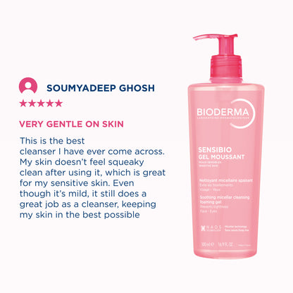 Bioderma Sensibio Gel Moussant SLS Free Cleanser With Vitamin E-24h Hydration-Micellar Gel