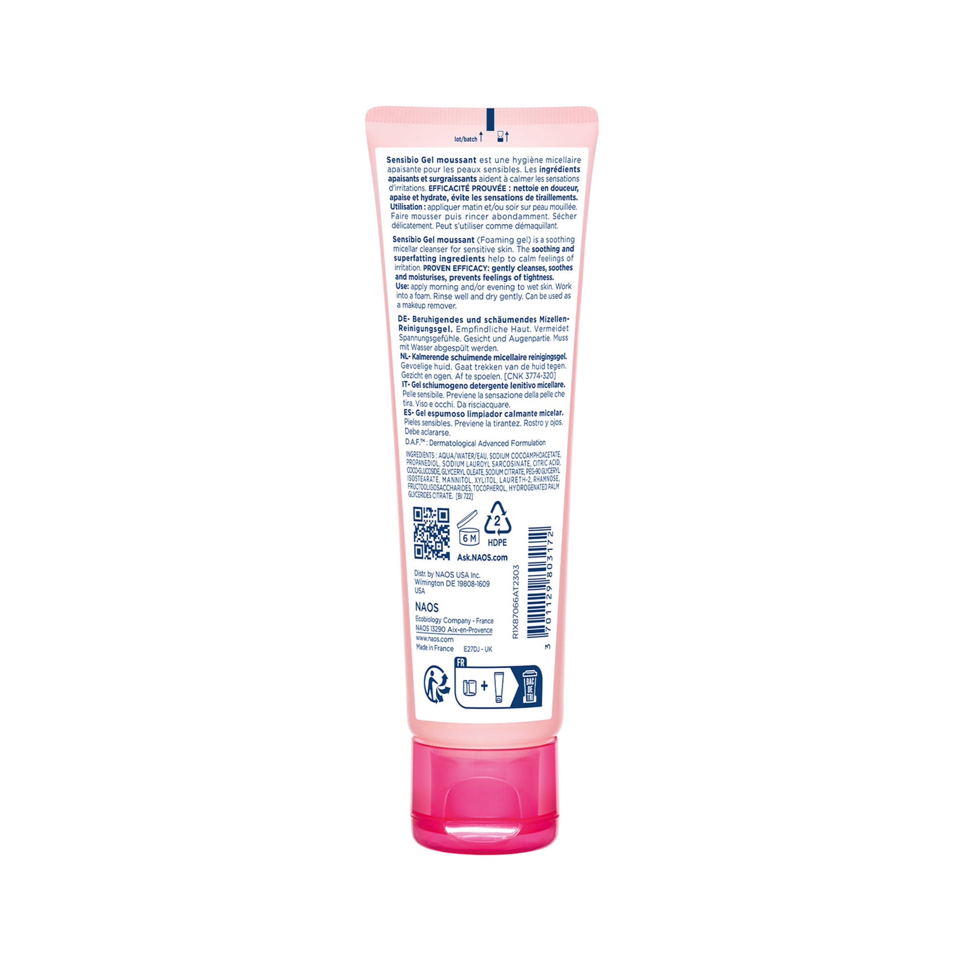 Bioderma Sensibio Gel Moussant SLS Free Cleanser With Vitamin E-24h Hydration-Micellar Gel