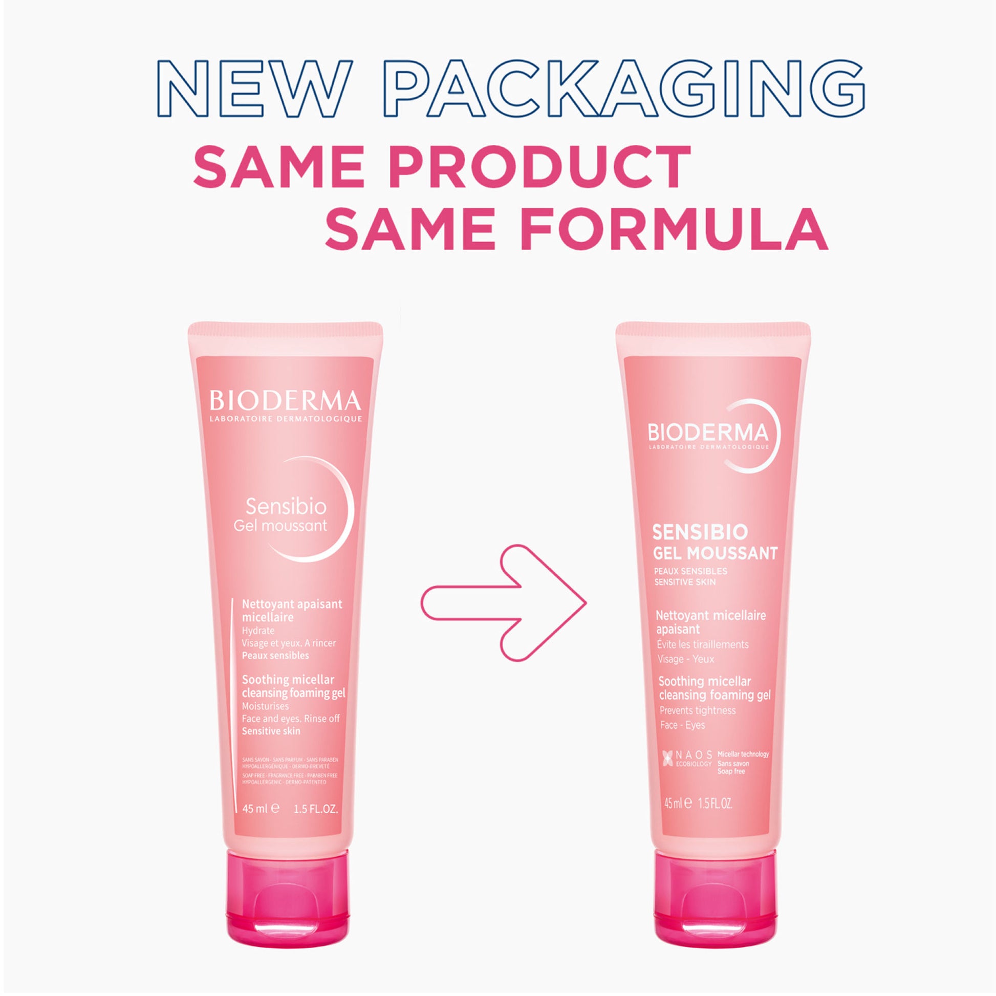 Bioderma Sensibio Gel Moussant SLS Free Cleanser With Vitamin E-24h Hydration-Micellar Gel