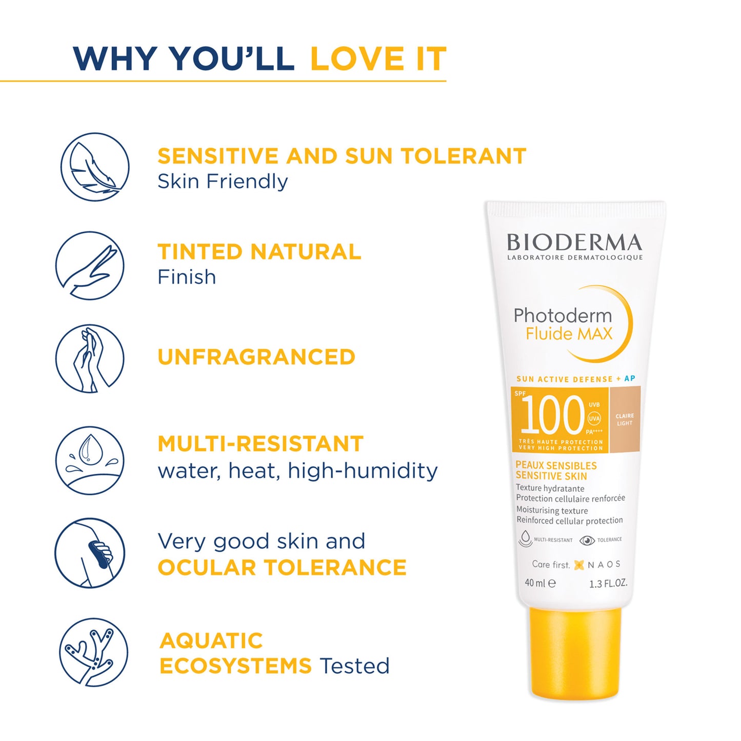 Bioderma Photoderm Fluide Max SPF 100 PA++++ Tinted Sunscreen for Sensitive Skin | In Vivo Tested