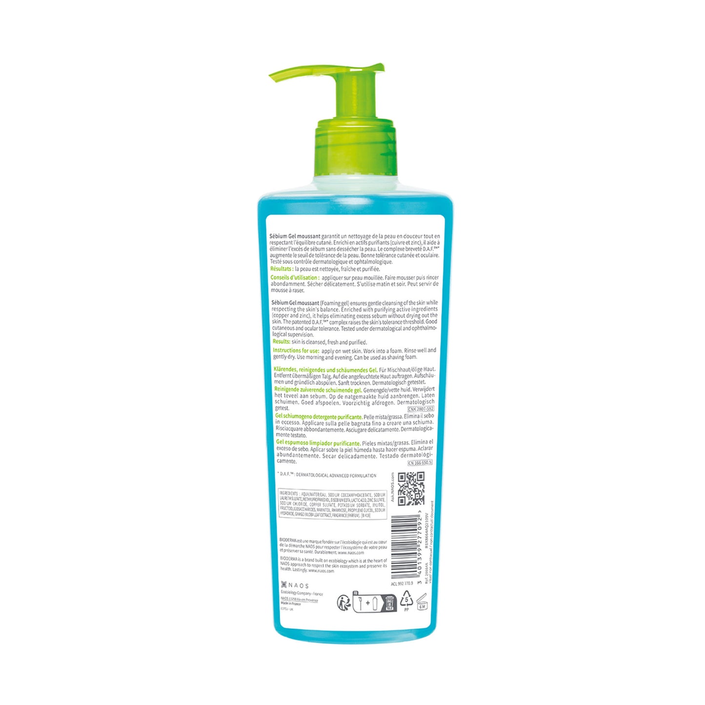 Bioderma Cleanser - Sebium Gel Moussant - Acne Defence Cleanser For Oily Acne Prone Skin