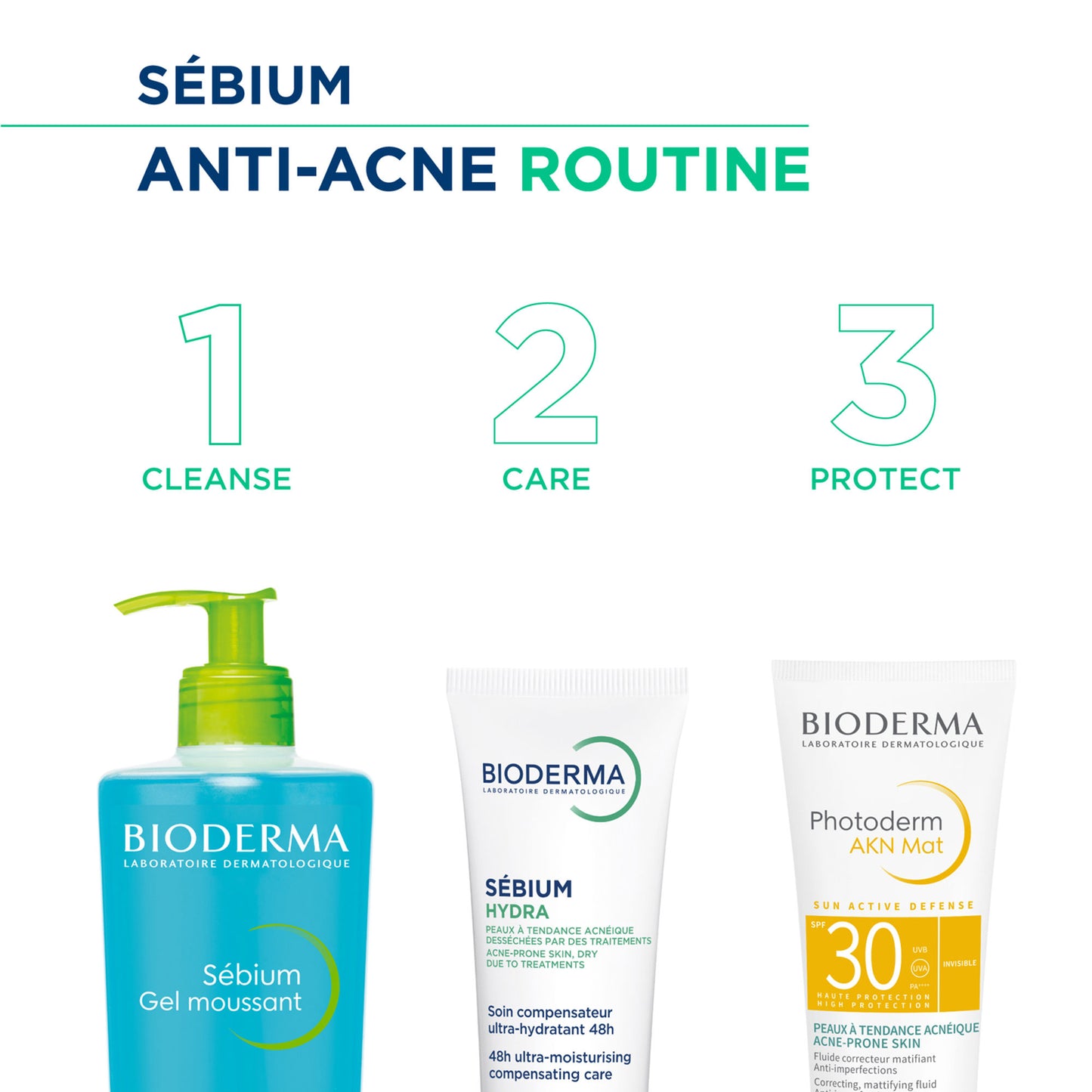 Bioderma Cleanser - Sebium Gel Moussant - Acne Defence Cleanser For Oily Acne Prone Skin