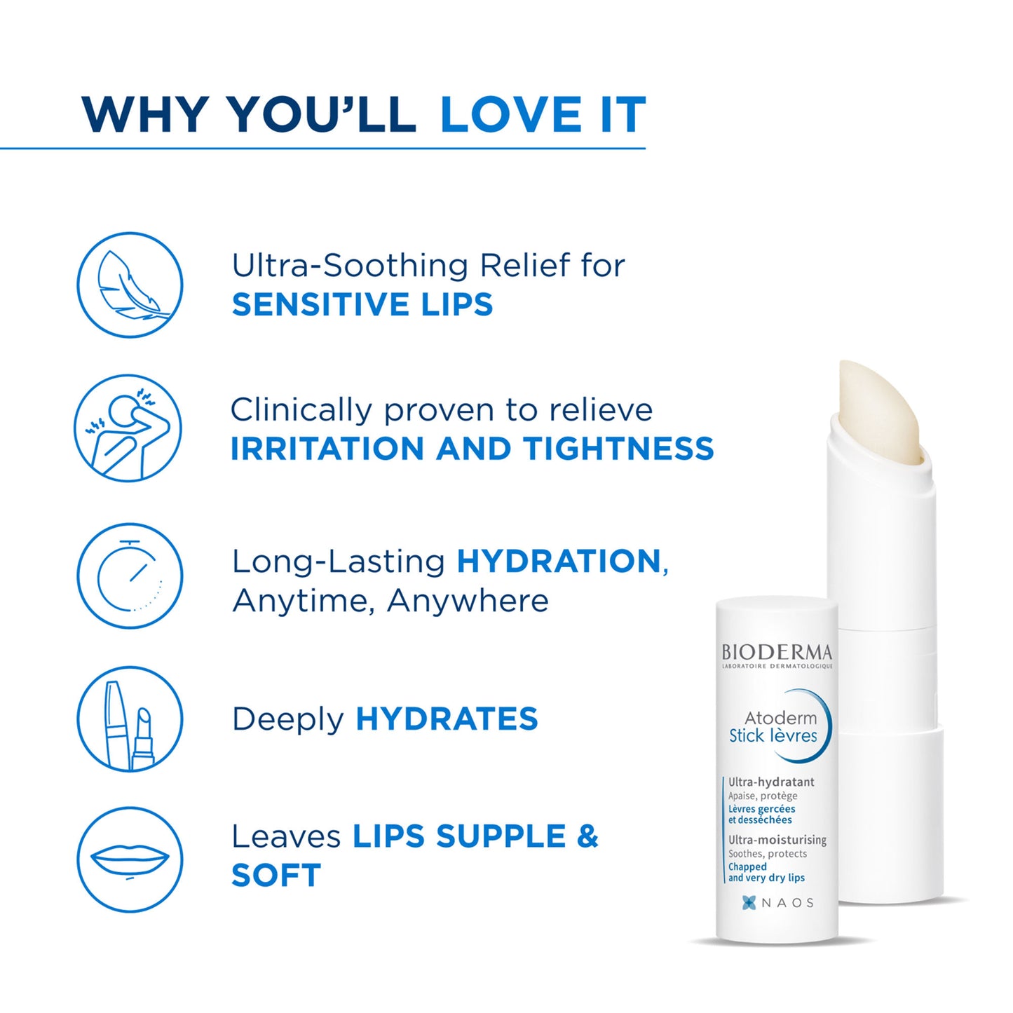 Bioderma Atoderm Levres Ultra Hydrating Lip Balm