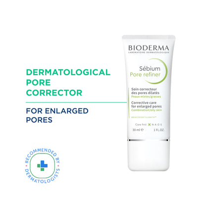 Bioderma Pore Corrector Sebium with Salicylic Acid for combination to oily skin, showing the product bottle and packaging