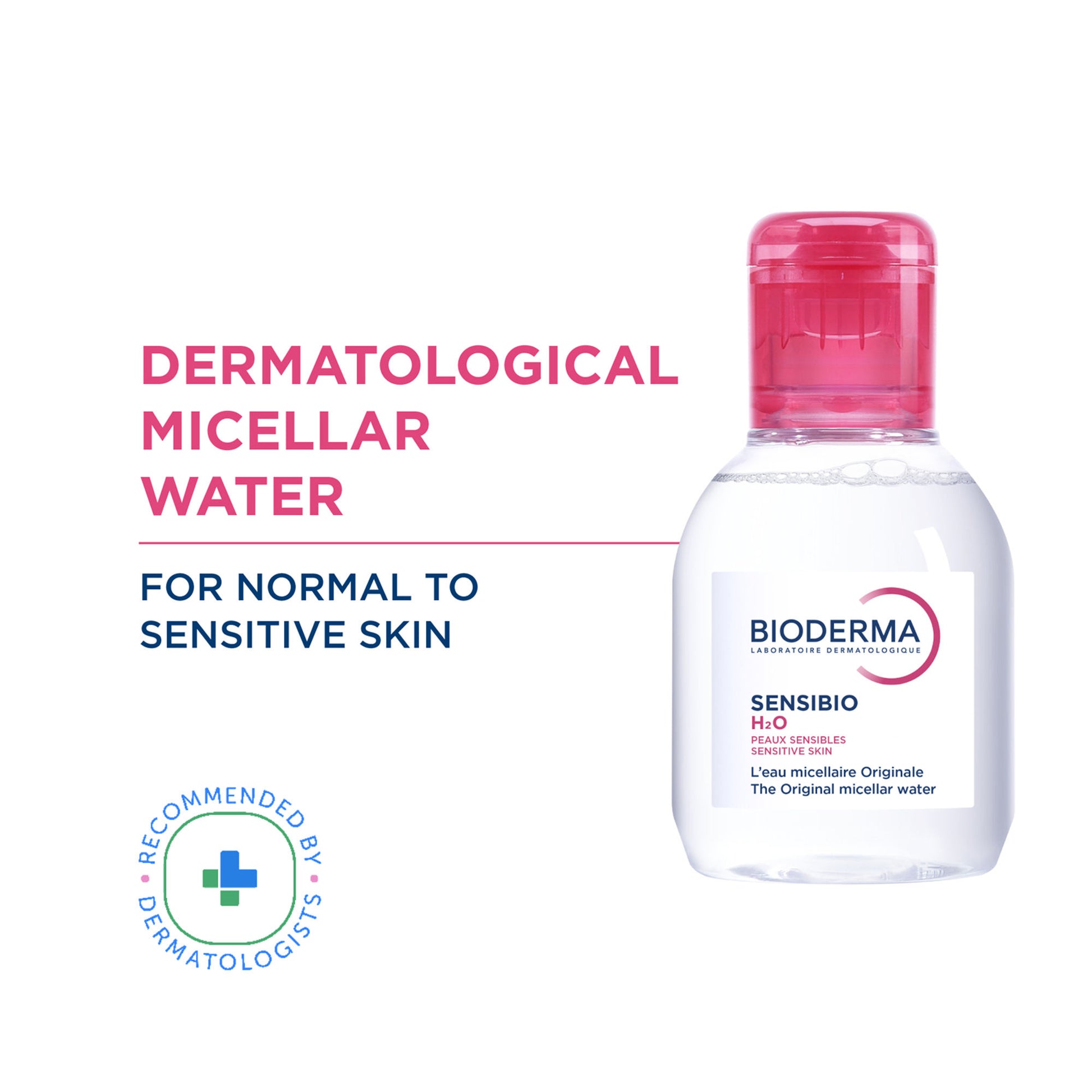 Bioderma Dermatological Micellar Water Sensibio H2O - Gently Removes Makeup Prevents Clogged Pores