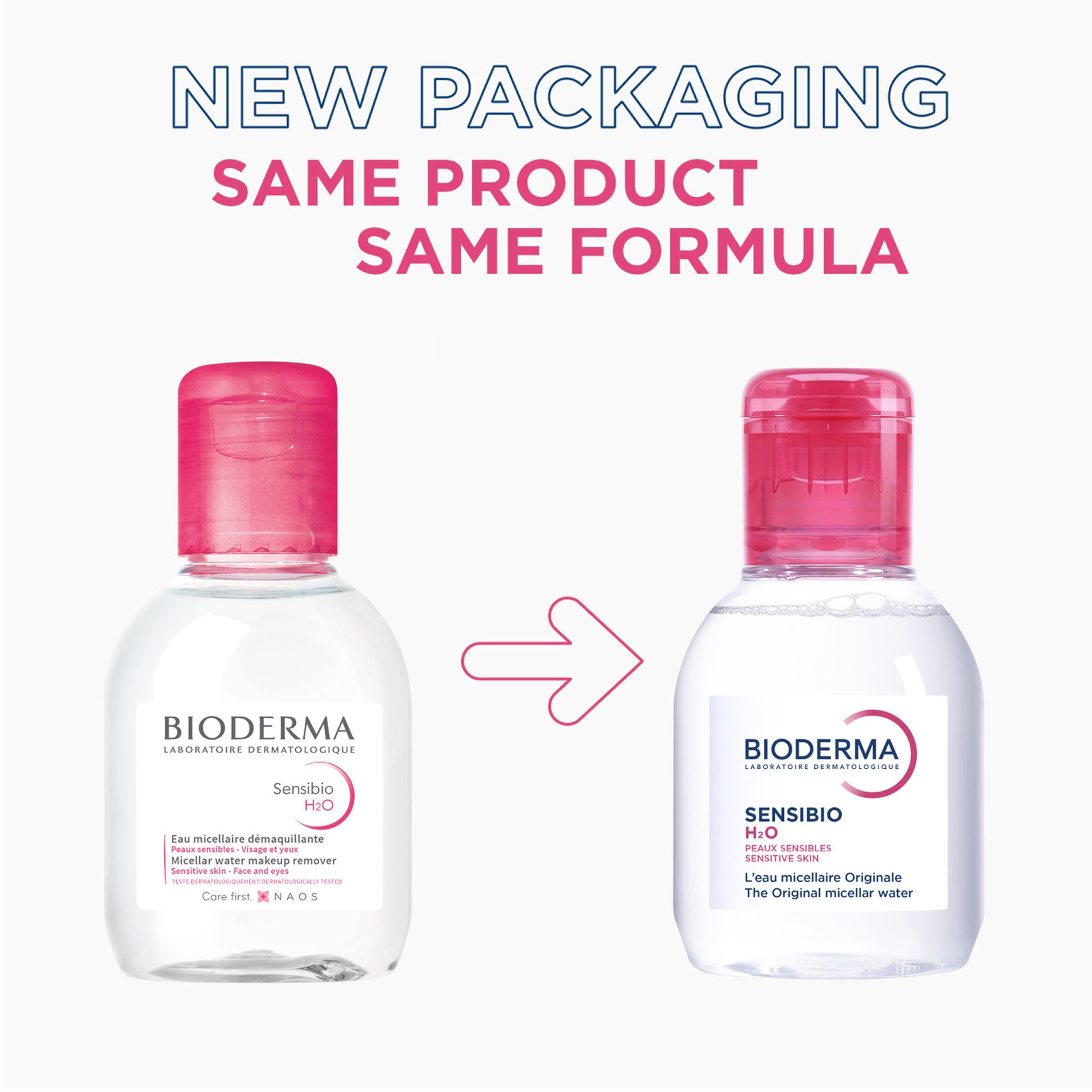 Bioderma Dermatological Micellar Water Sensibio H2O - Gently Removes Makeup Prevents Clogged Pores