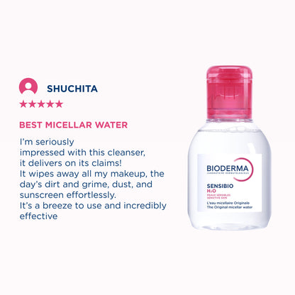 Bioderma Dermatological Micellar Water Sensibio H2O - Gently Removes Makeup Prevents Clogged Pores