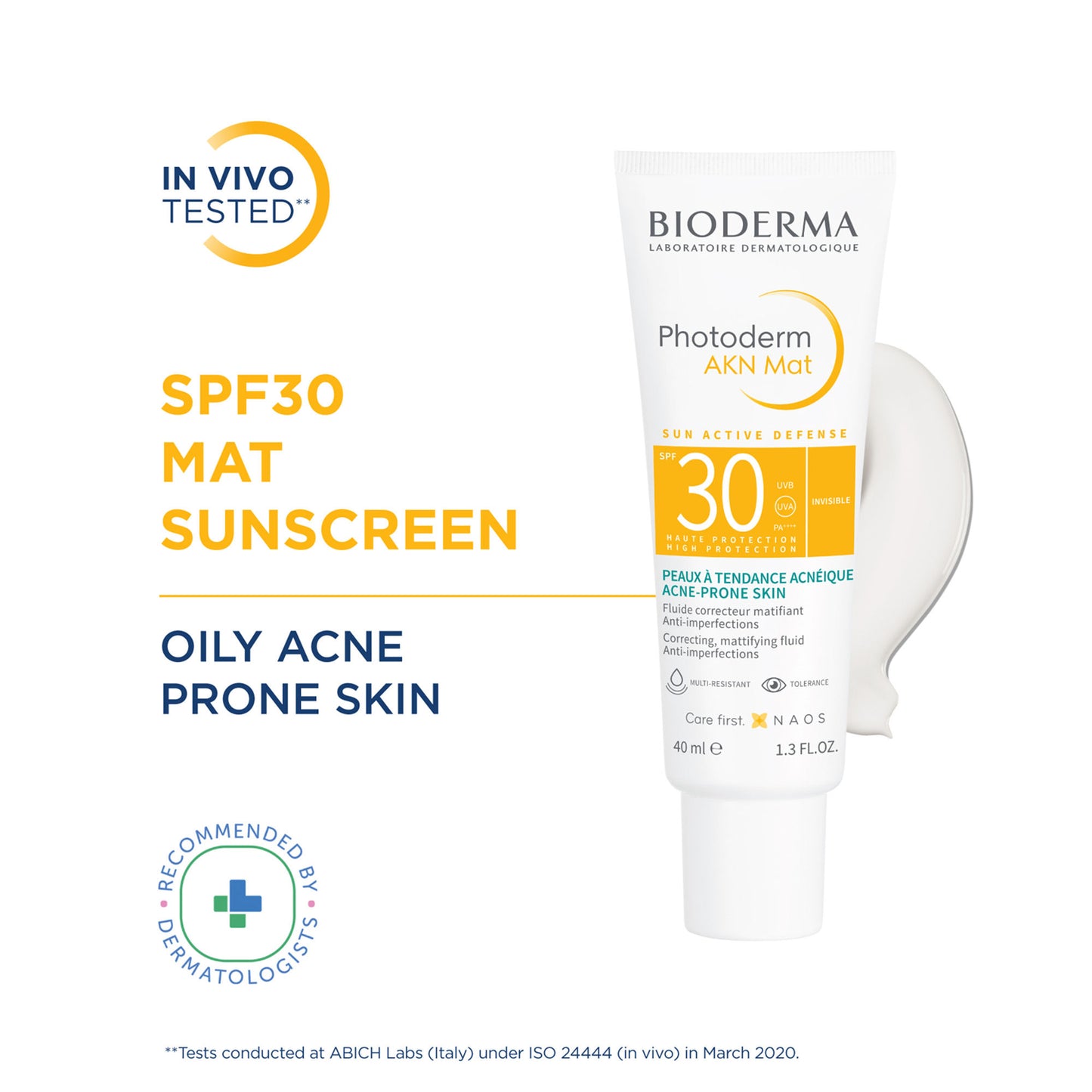 Bioderma Photoderm AKN Mat SPF 30 PA+++ Sunscreen for Oily & Acne-Prone Skin | In Vivo Tested