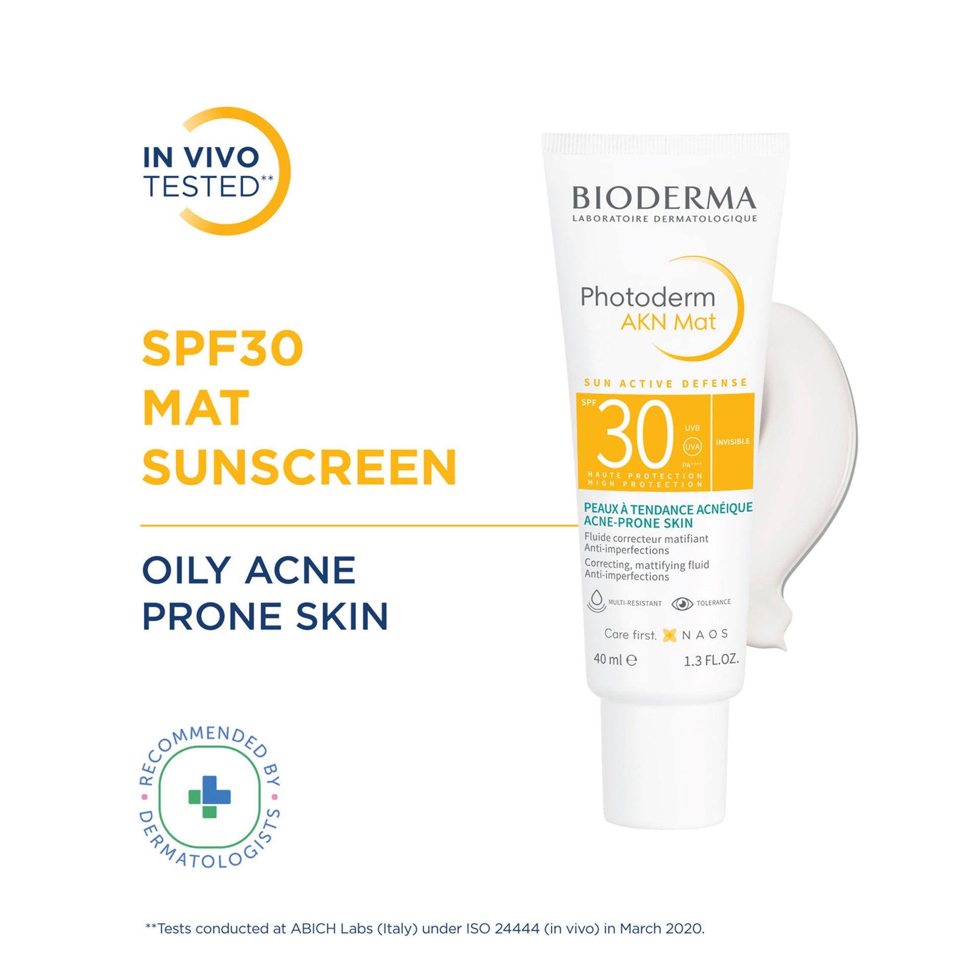 Bioderma Photoderm AKN Mat SPF 30 PA+++ Sunscreen for Oily & Acne-Prone Skin | In Vivo Tested