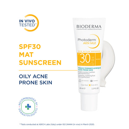 Bioderma Photoderm AKN Mat SPF 30 PA+++ Sunscreen for Oily & Acne-Prone Skin | In Vivo Tested