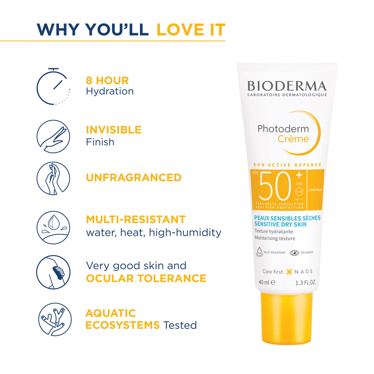 Bioderma Photoderm Crème SPF 50+ PA++++ Hydrating Sunscreen for Normal to Dry Skin | In Vivo Tested