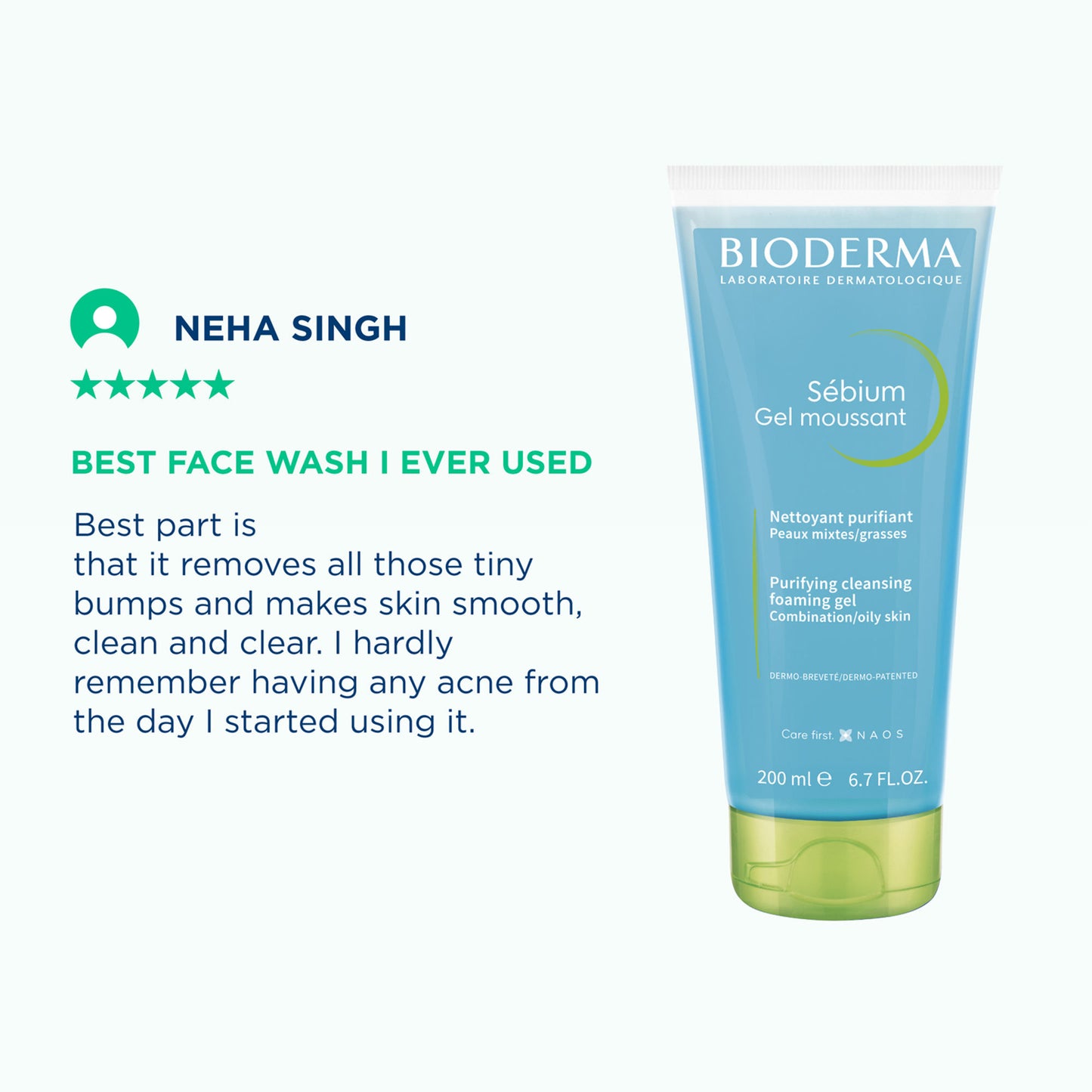 Bioderma Cleanser - Sebium Gel Moussant - Acne Defence Cleanser For Oily Acne Prone Skin