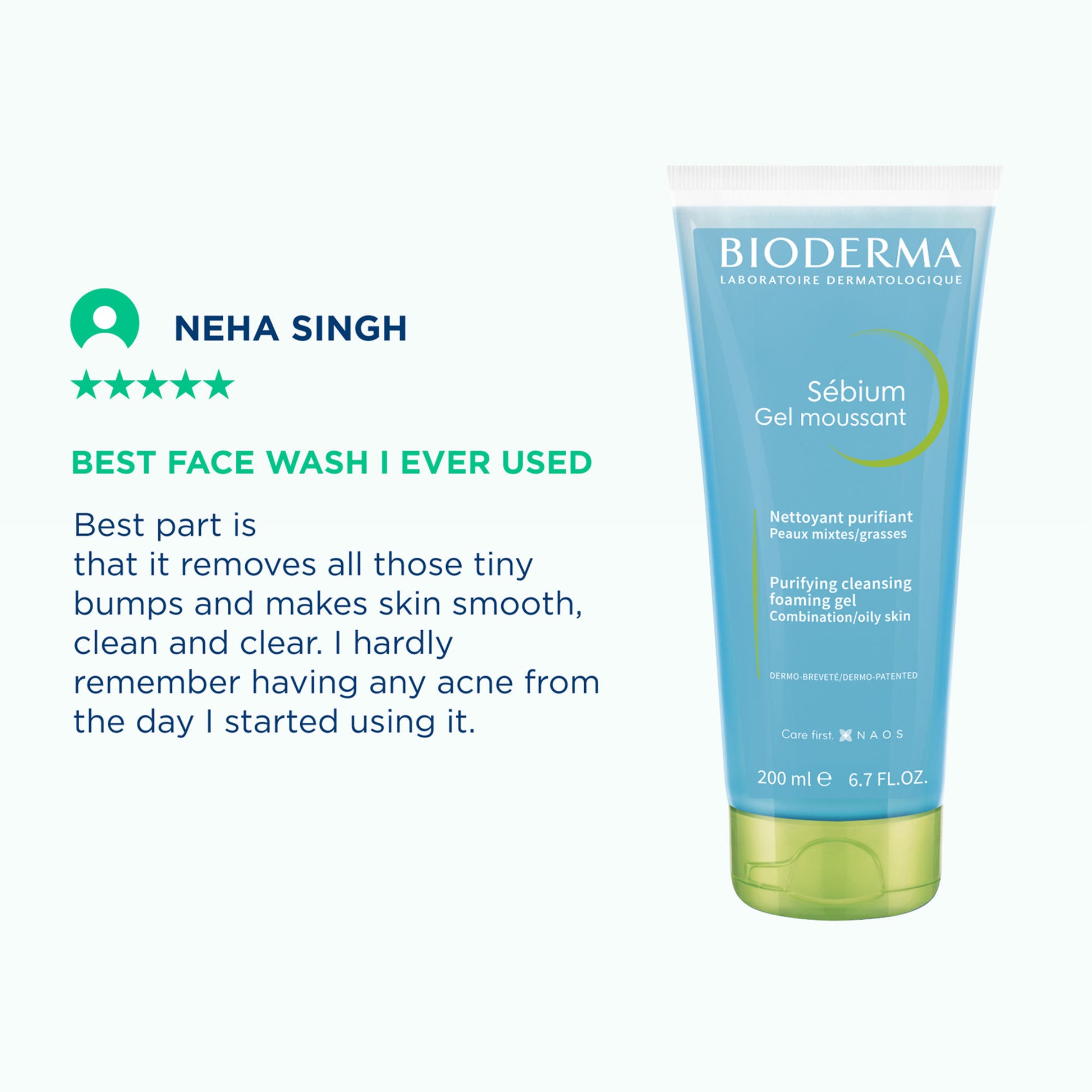 Bioderma Cleanser - Sebium Gel Moussant - Acne Defence Cleanser For Oily Acne Prone Skin