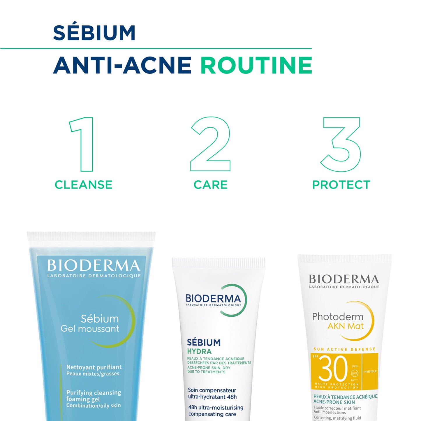 Bioderma Cleanser - Sebium Gel Moussant - Acne Defence Cleanser For Oily Acne Prone Skin