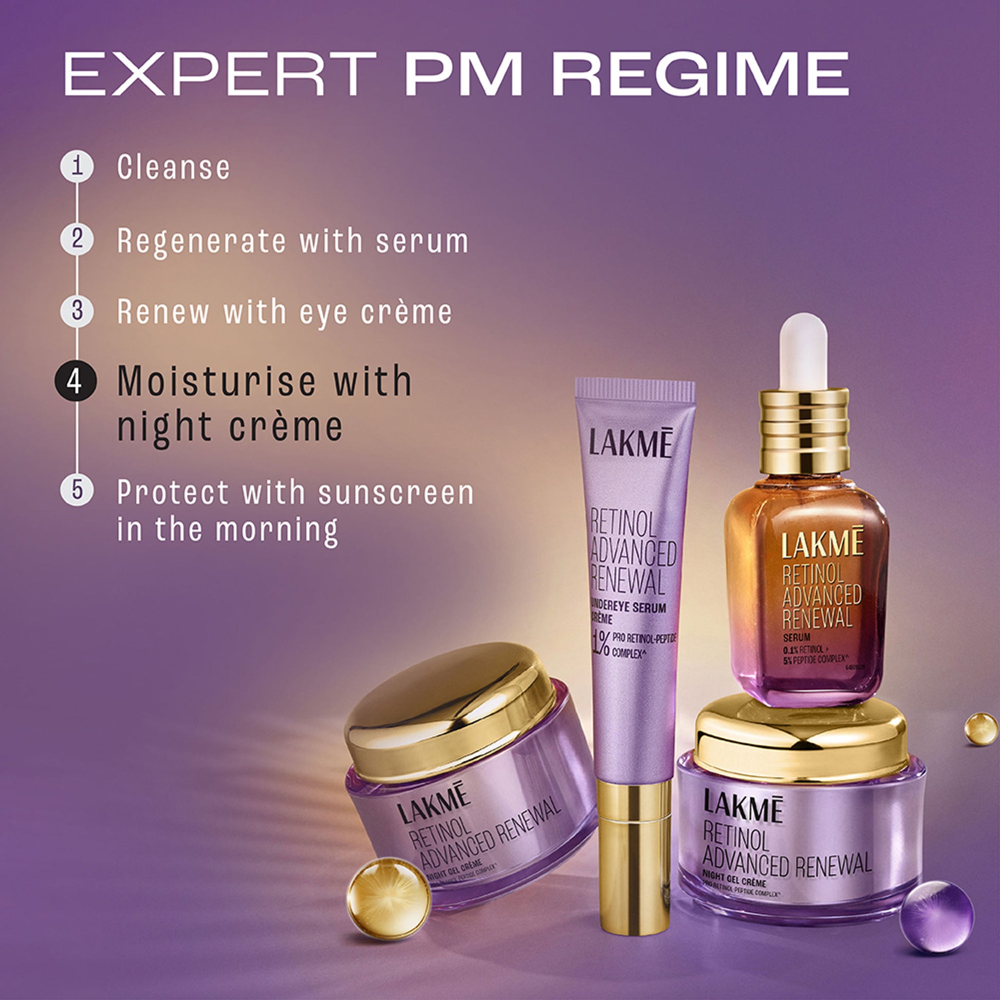 Lakme Retinol Advanced Renewal Night Gel Creme Pro-Retinol Peptide Complex