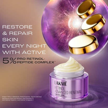 Lakme Retinol Advanced Renewal Night Gel Creme Pro-Retinol Peptide Complex