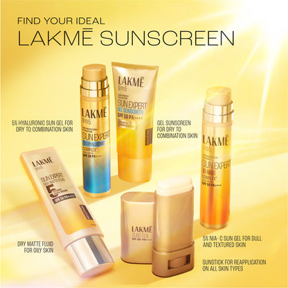 Lakme 5% Hyaluronic Water-light Sunscreen Gel SPF 50 PA++++ For Oily Skin, Plump & Hydrated skin