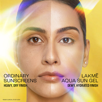 Lakme 5% Hyaluronic Water-light Sunscreen Gel SPF 50 PA++++ For Oily Skin, Plump & Hydrated skin
