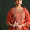 Dhiyona IE Ethnic Motifs Embroidered Gotta Patti Straight Kurta With Trousers & Dupatta
